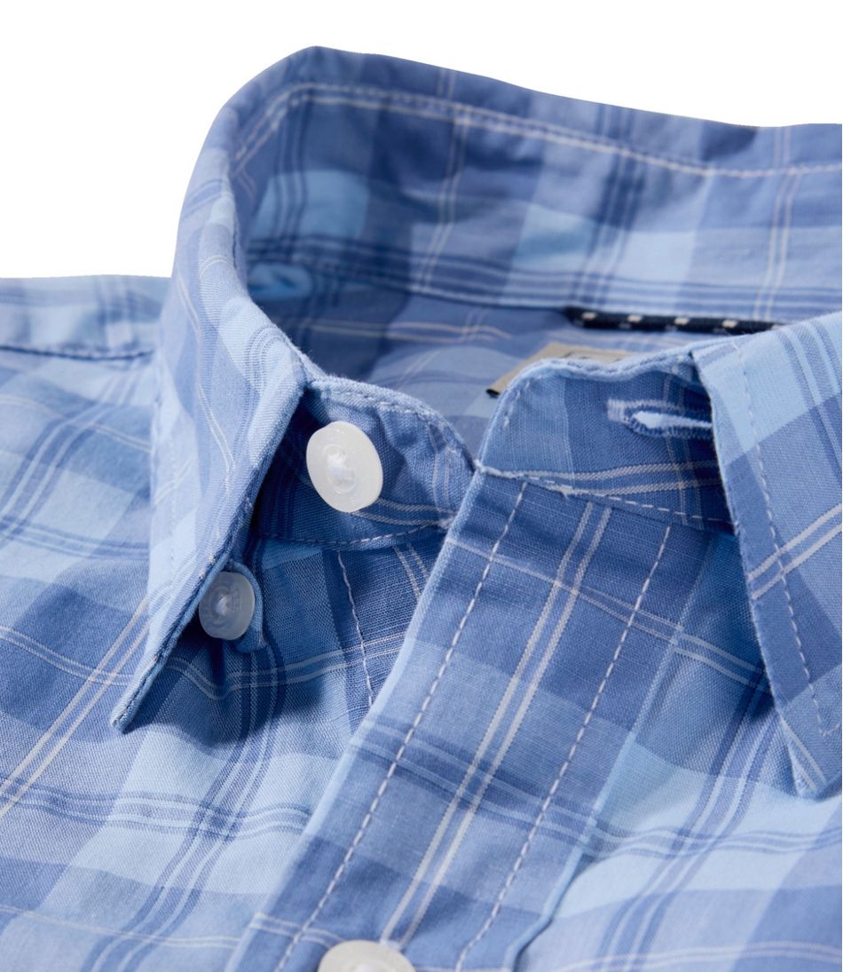 Men's Comfort Stretch Performance? Chambray Shirt, Long-Sleeve, Slightly Fitted Untucked Fit, Plaid - Image 6
