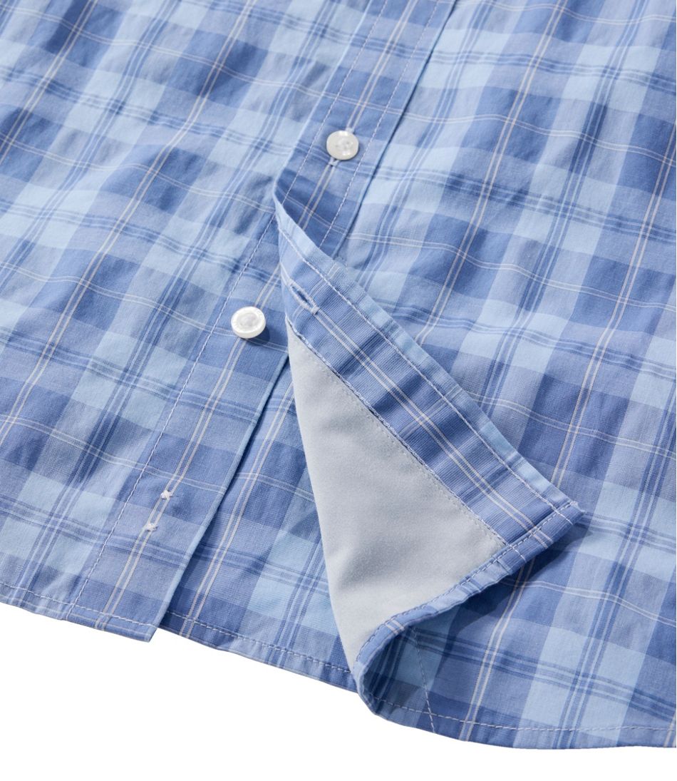 Men's Comfort Stretch Performance? Chambray Shirt, Long-Sleeve, Slightly Fitted Untucked Fit, Plaid - Image 7