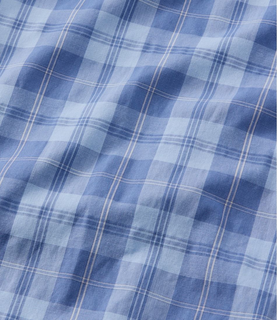 Men's Comfort Stretch Performance? Chambray Shirt, Long-Sleeve, Slightly Fitted Untucked Fit, Plaid - Image 8