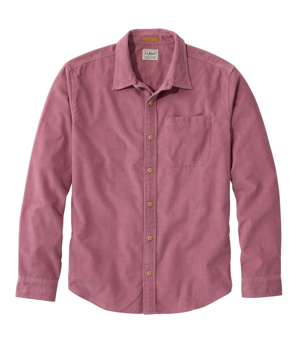 Men's Sunwashed Corduroy Shirt, Slightly Fitted Untucked Fit