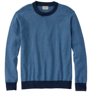 Men's All Seasons Cotton Blend Sweater, Crewneck, Stripe