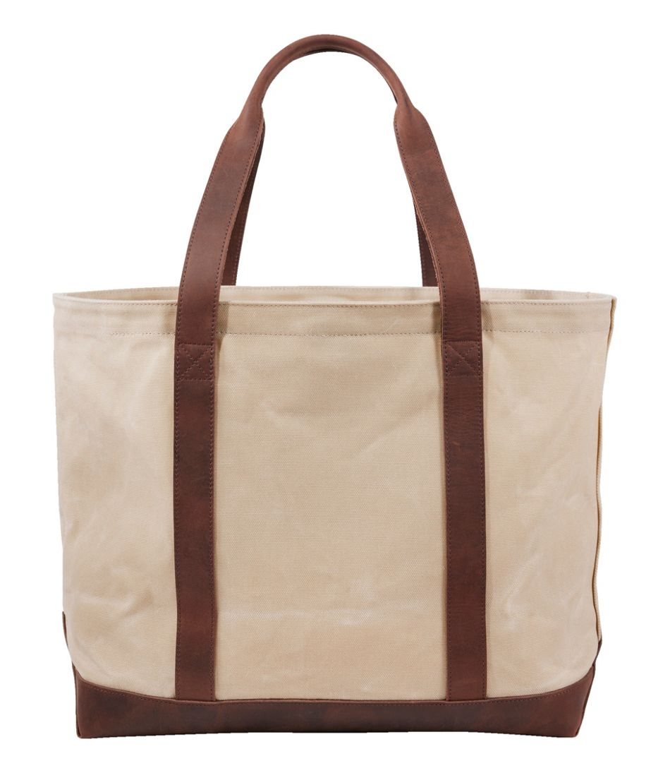 Leather-Trim Waxed Canvas Tote - Image 2