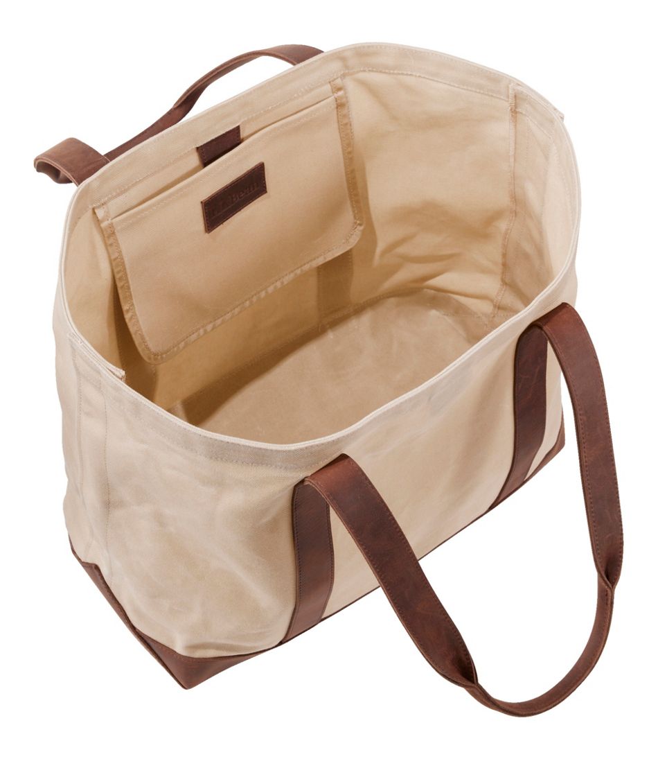 Leather-Trim Waxed Canvas Tote - Image 3