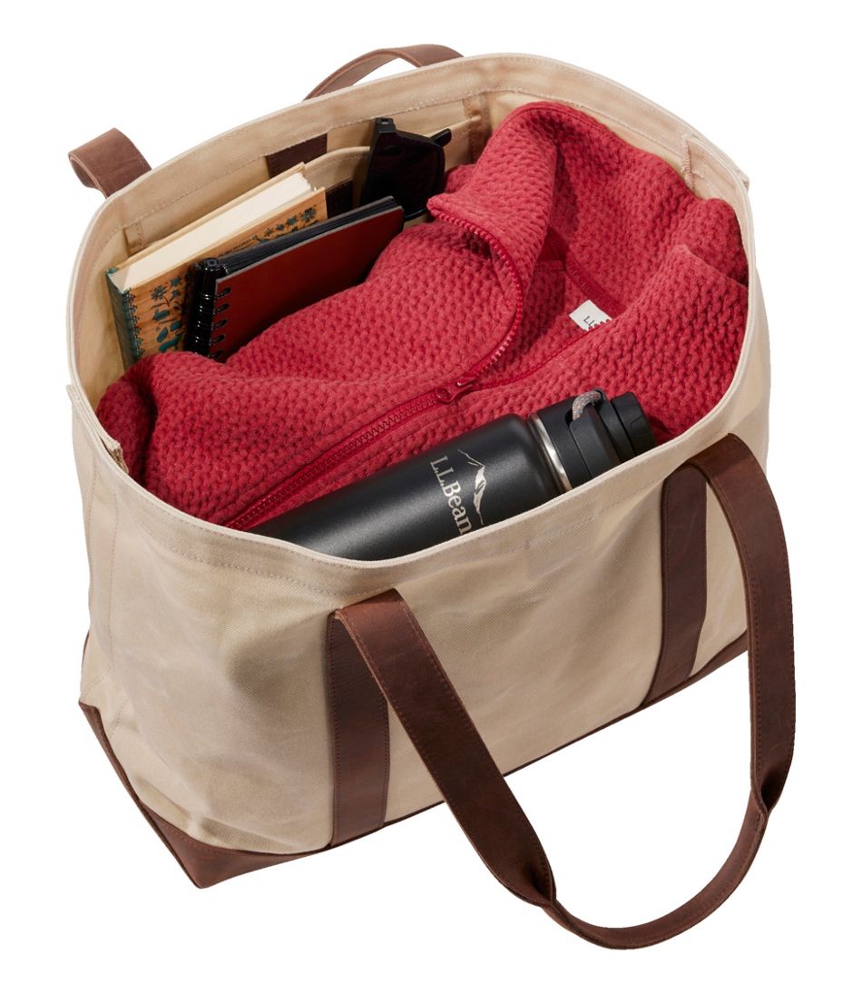 Leather-Trim Waxed Canvas Tote - Image 4