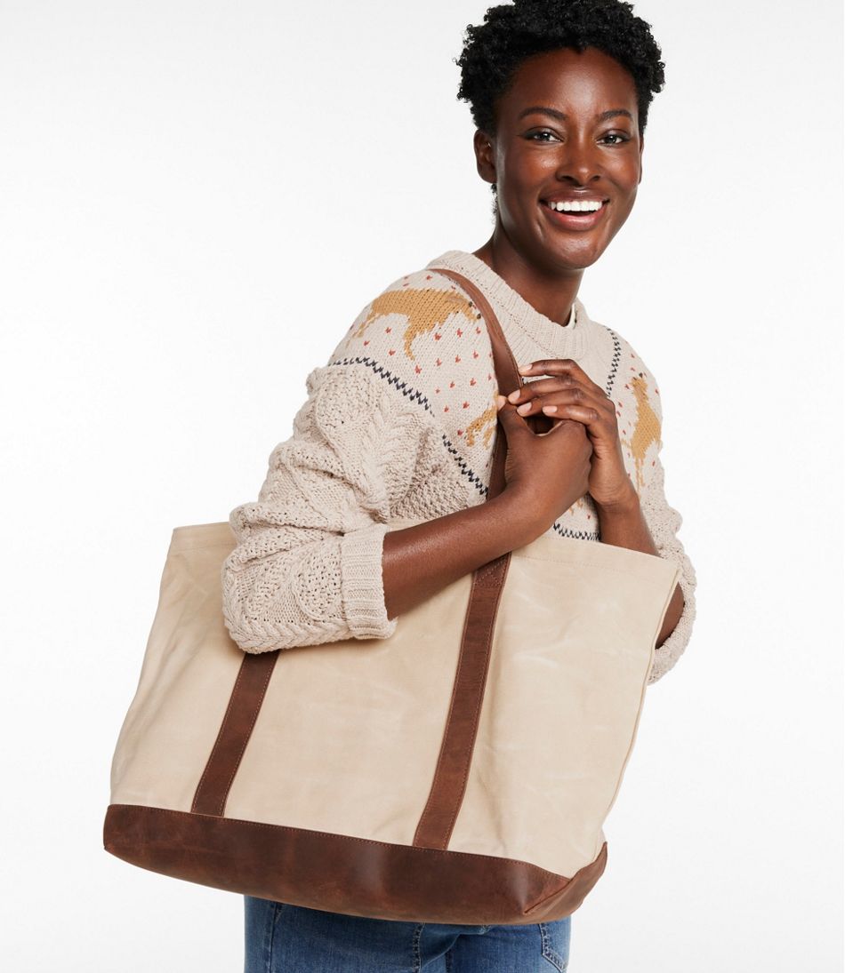 Leather-Trim Waxed Canvas Tote - Image 5