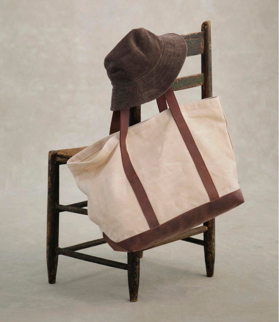 Leather-Trim Waxed Canvas Tote - Image 6
