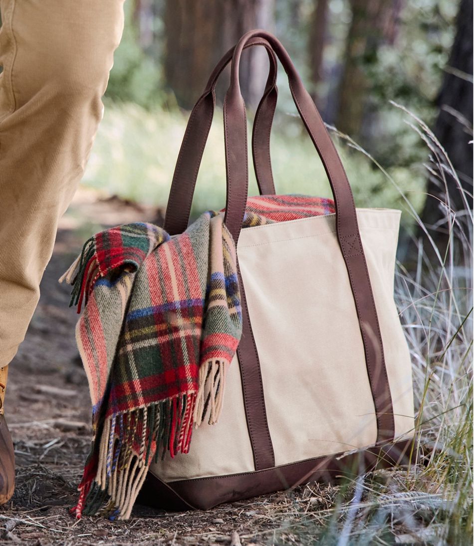 Leather-Trim Waxed Canvas Tote - Image 7