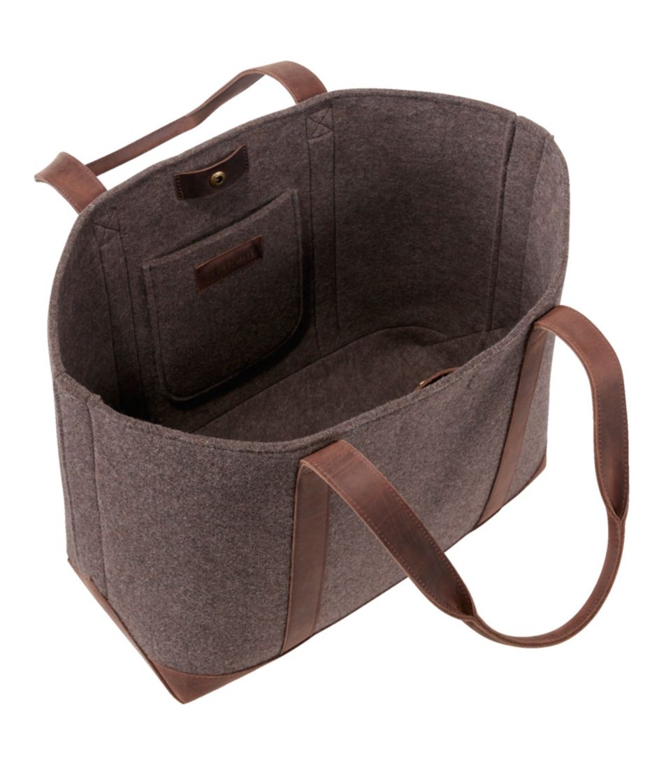 Leather-Trim Wool Tote - Image 3