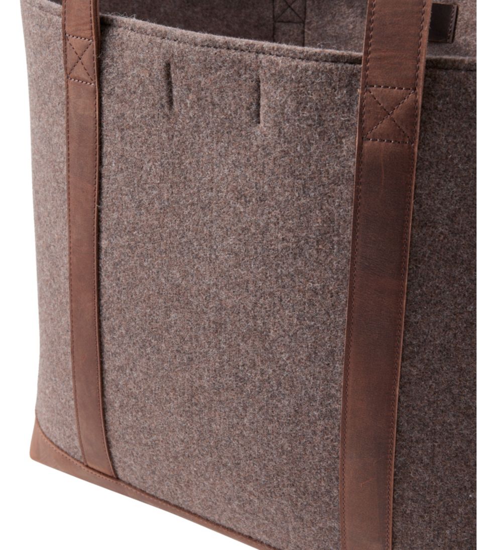 Leather-Trim Wool Tote - Image 5