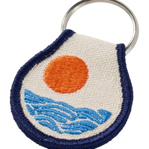 Embroidered Patch Charm, Sun & Waves