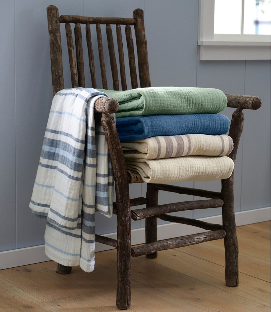 Lightweight Cotton Gauze Throw, Stripe - Image 4