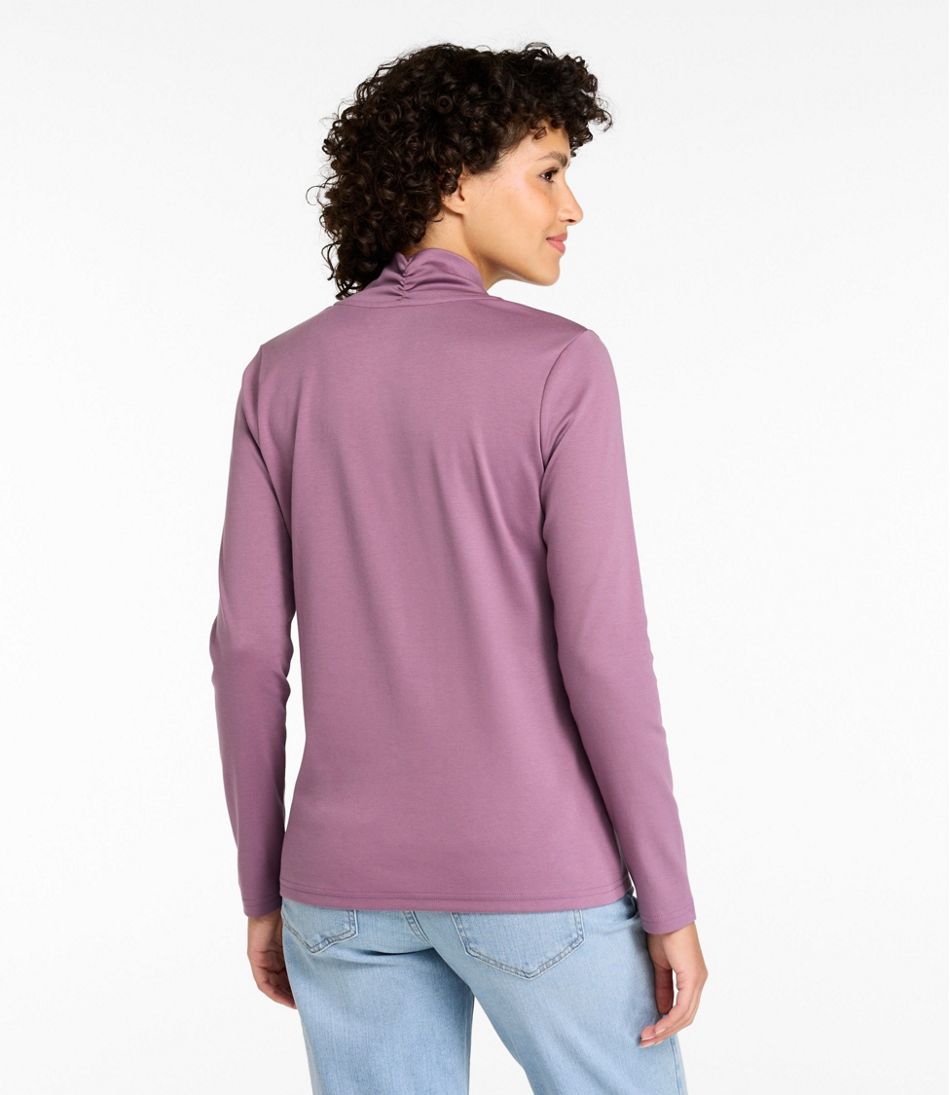 Women's Pima Cotton Tee, Shawl Long-Sleeve - Image 3