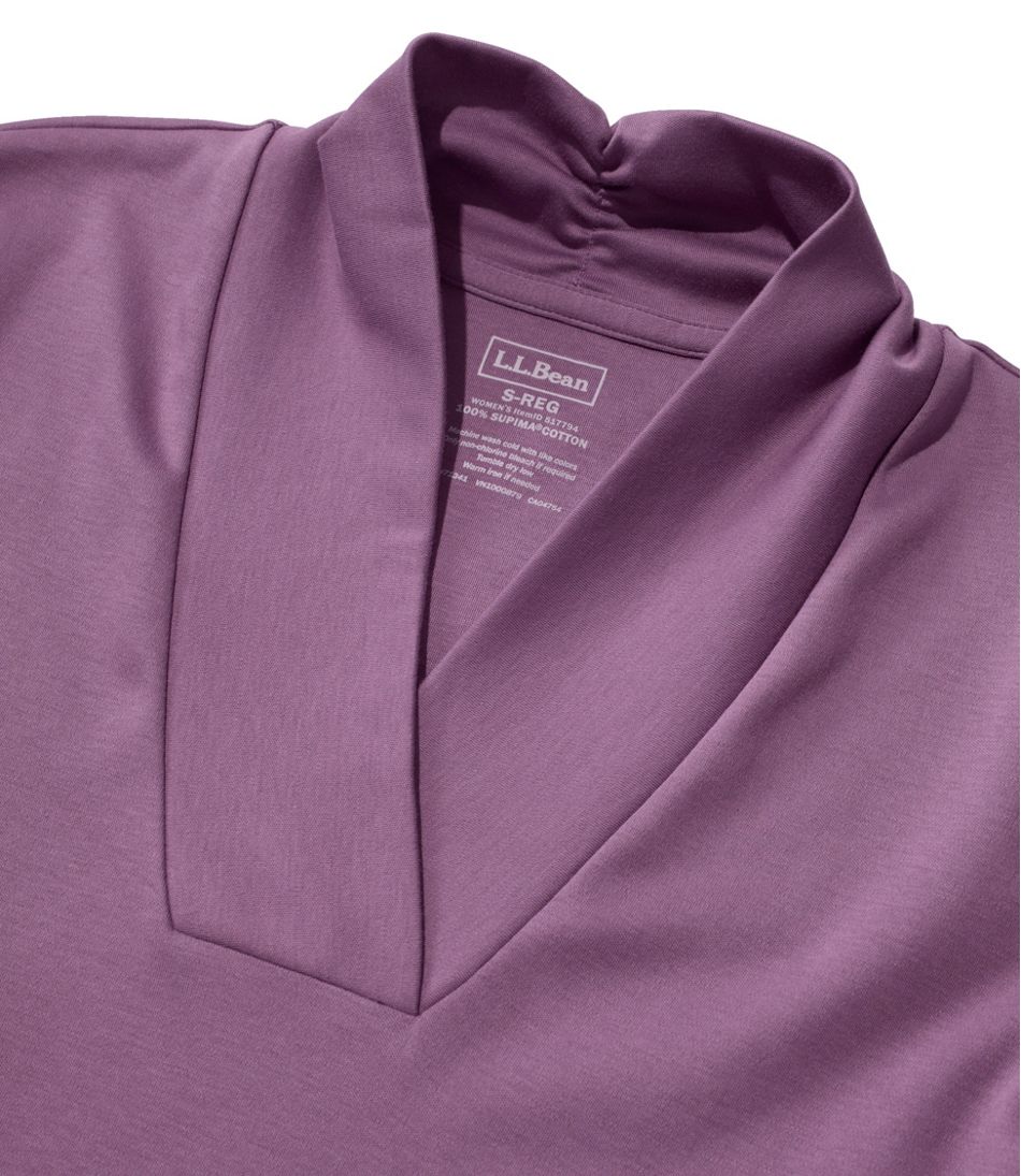 Women's Pima Cotton Tee, Shawl Long-Sleeve - Image 4