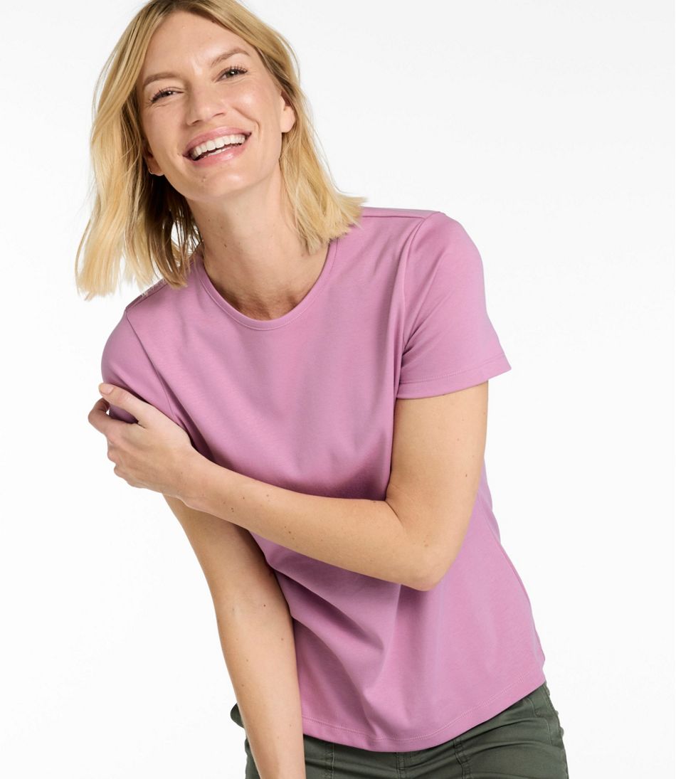 Women's Pima Cotton Tee, Short-Sleeve Crewneck - Image 2