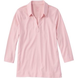 Women's Pima Cotton Tee, Three-Quarter-Sleeve Polo