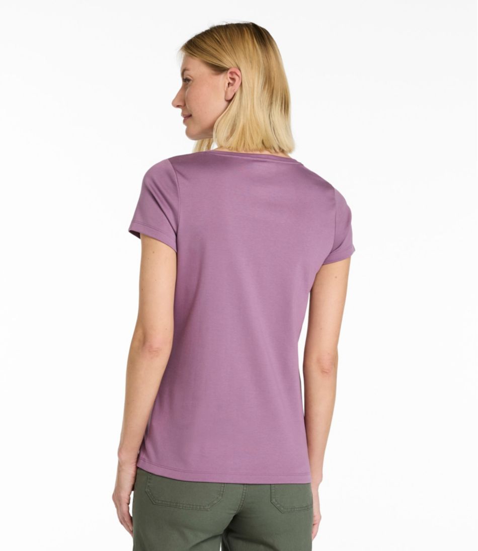 Women's Pima Cotton Shaped V-Neck, Short-Sleeve - Image 3
