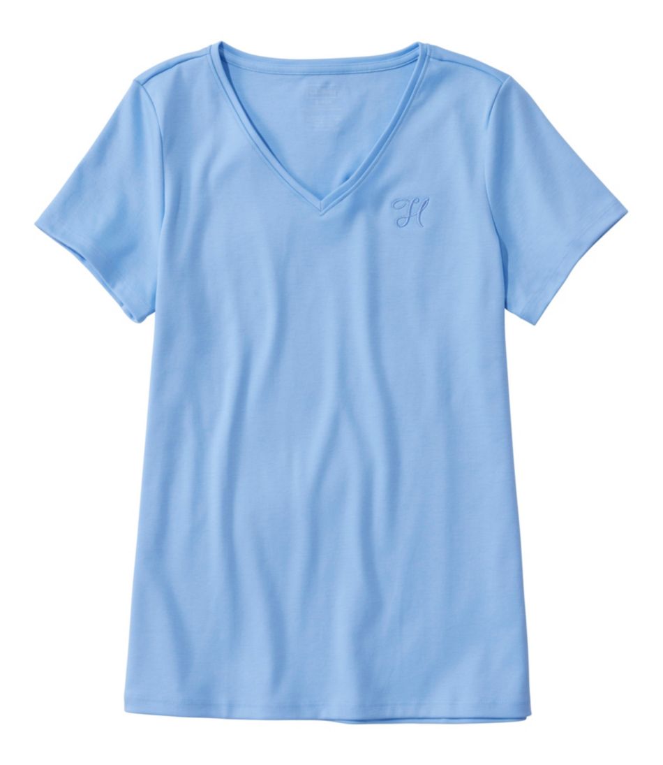 Women's Pima Cotton Shaped V-Neck, Short-Sleeve - Image 5