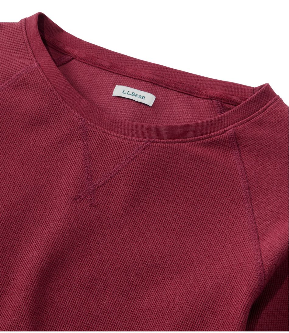 Women's Unshrinkable Mini-Waffle Tee, Long-Sleeve Crewneck - Image 4
