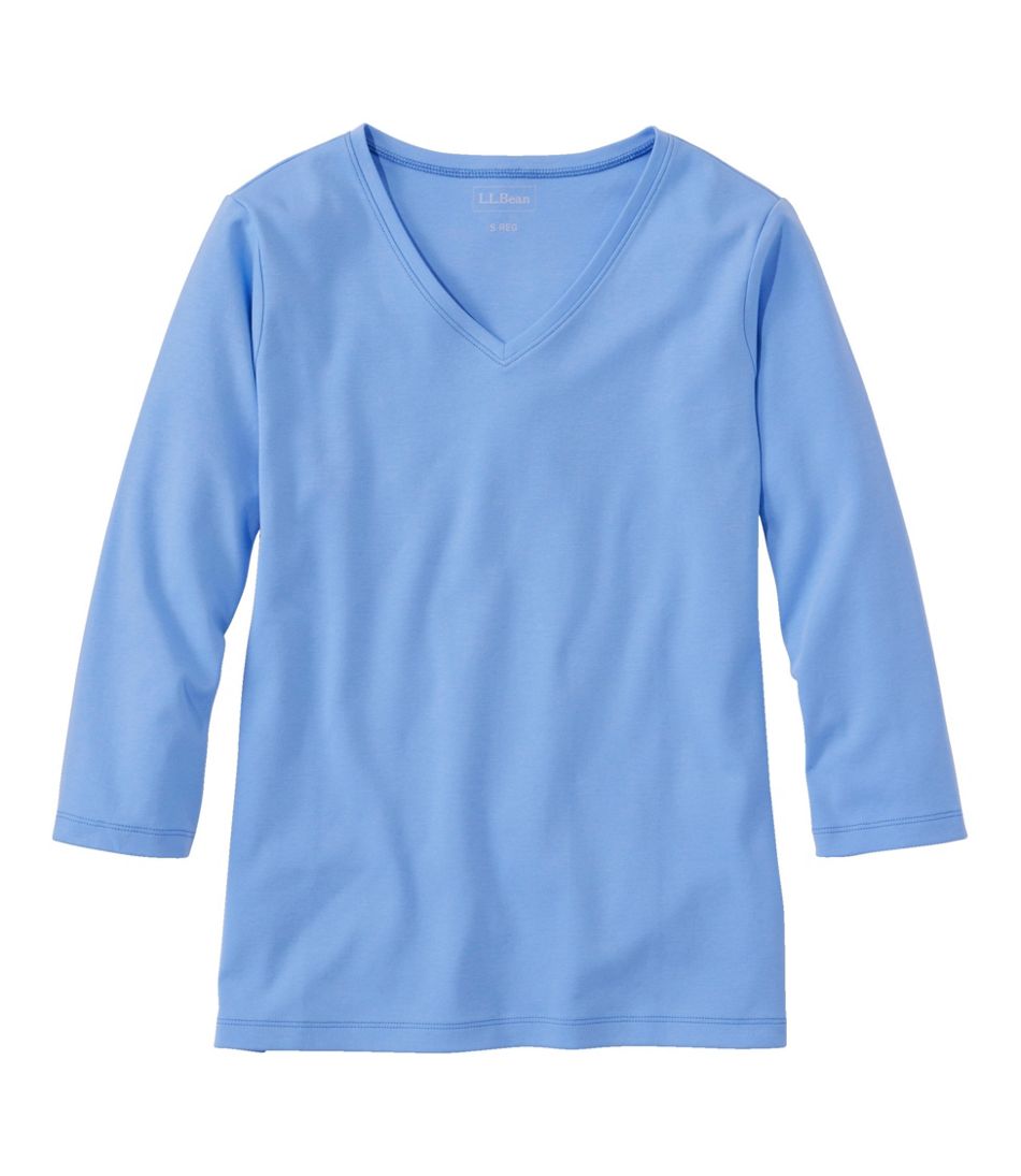 Women's L.L.Bean V-Neck, Three-Quarter-Sleeve