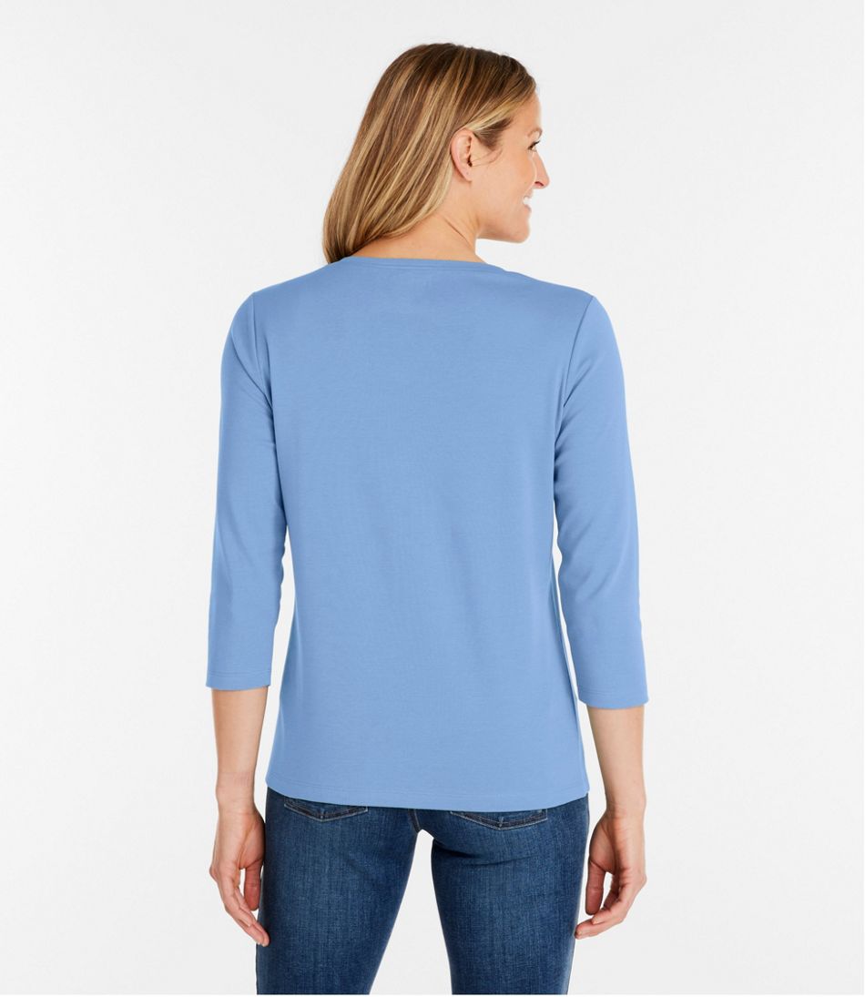 Women's L.L.Bean V-Neck, Three-Quarter-Sleeve - Image 3