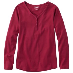 Women's L.L.Bean V-Neck Henley, Long-Sleeve