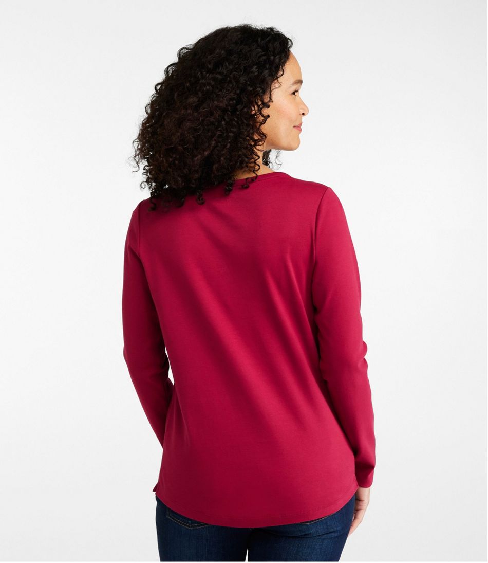 Women's L.L.Bean V-Neck Henley, Long-Sleeve - Image 3