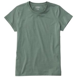 Women's Soft Stretch Supima-Blend Tee, Crewneck Short-Sleeve