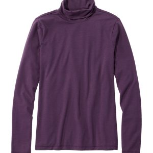 Women's Soft Stretch Supima-Blend Tee, Turtleneck