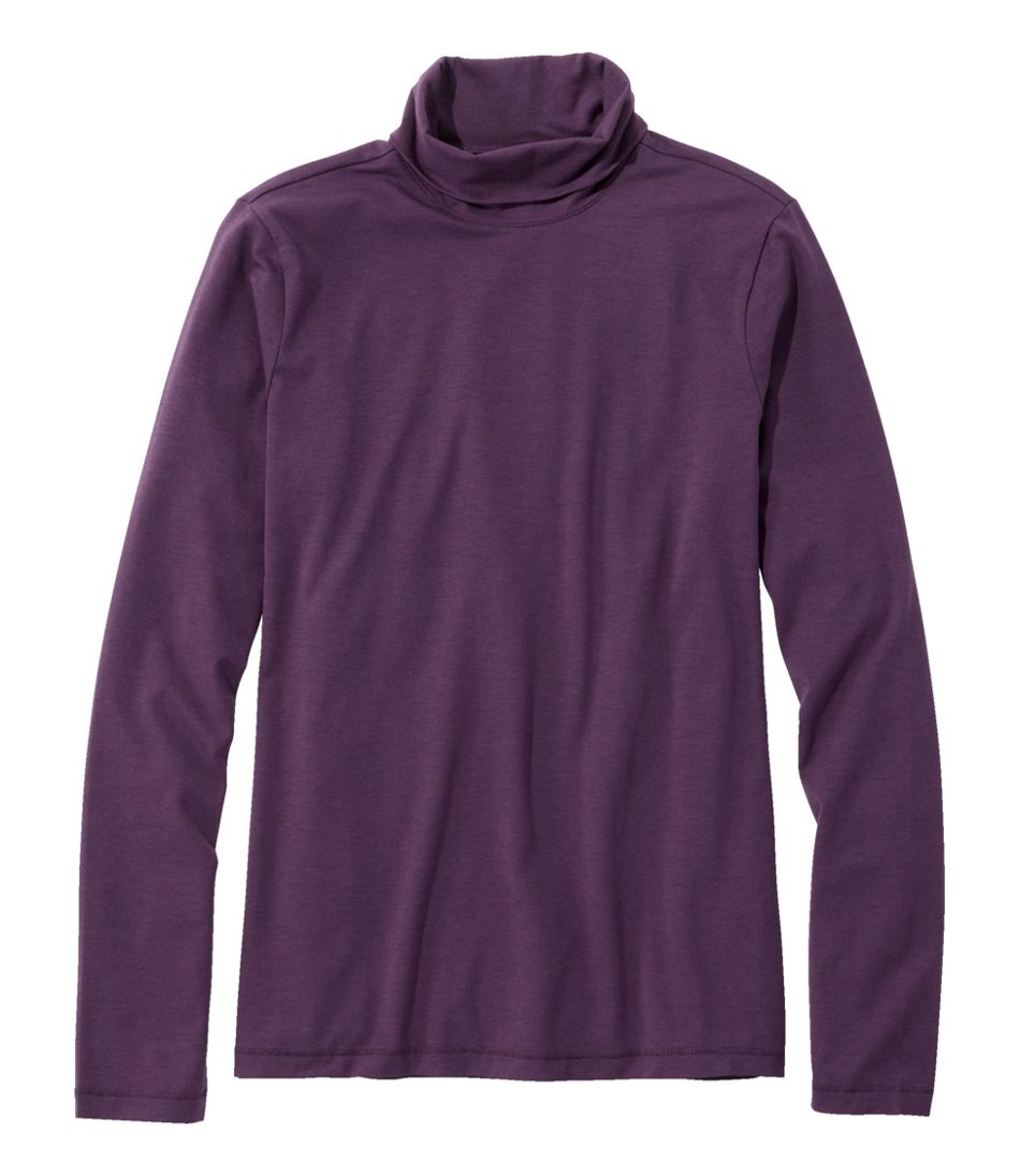 Women's Soft Stretch Supima-Blend Tee, Turtleneck