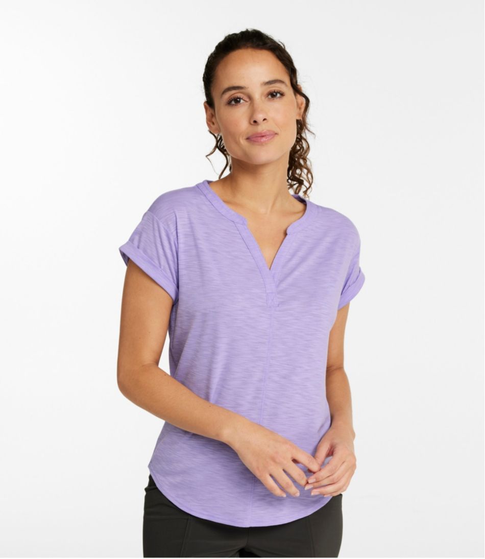 Women's Streamside Tee, Short-Sleeve Splitneck - Image 2