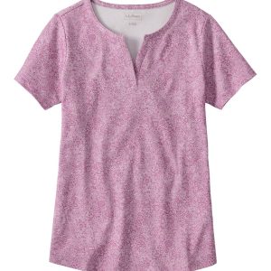 Women's L.L.Bean Tee, Short-Sleeve Notch-Neck Print