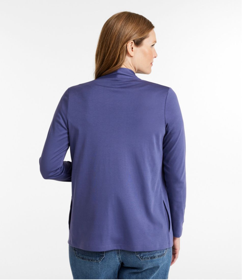 Women's Pima Cotton Open Cardigan, With Pockets - Image 3