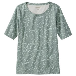 Women's L.L.Bean Jewelneck Tee, Elbow-Sleeve Print