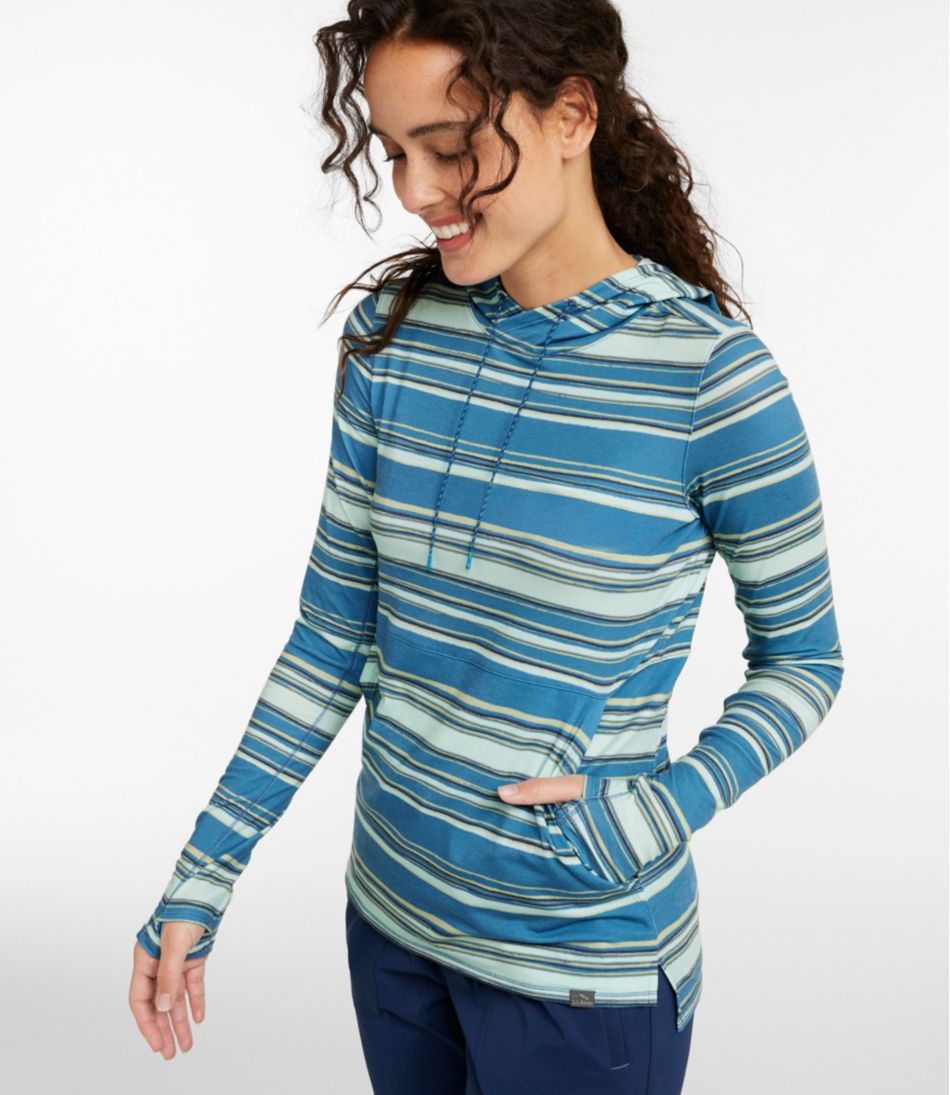 Women's Everyday SunSmart? Hooded Pullover, Long-Sleeve Stripe - Image 2