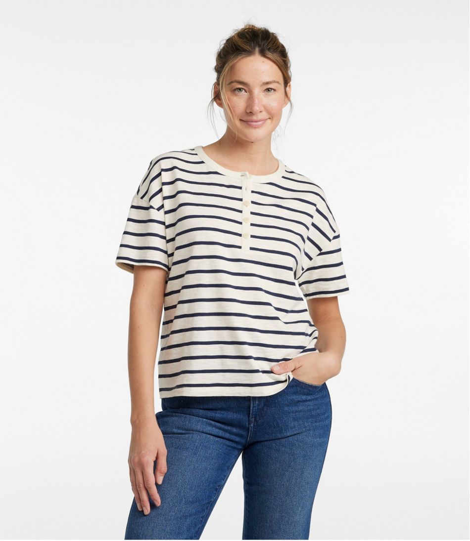 Women's Signature Slub Tee, Short-Sleeve Henley Novelty - Image 2