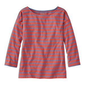 Women's Heritage Mariner Top, Boatneck Three-Quarter-Sleeve Stripe