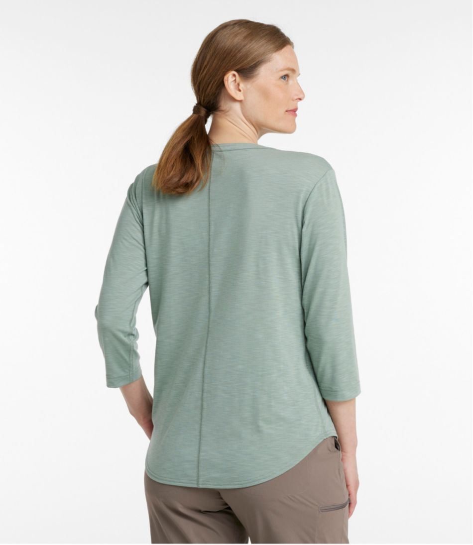 Women's Streamside Tee, Three-Quarter-Sleeve Splitneck - Image 3