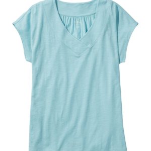 Women's Organic Cotton Tee, V-Neck Cap-Sleeve