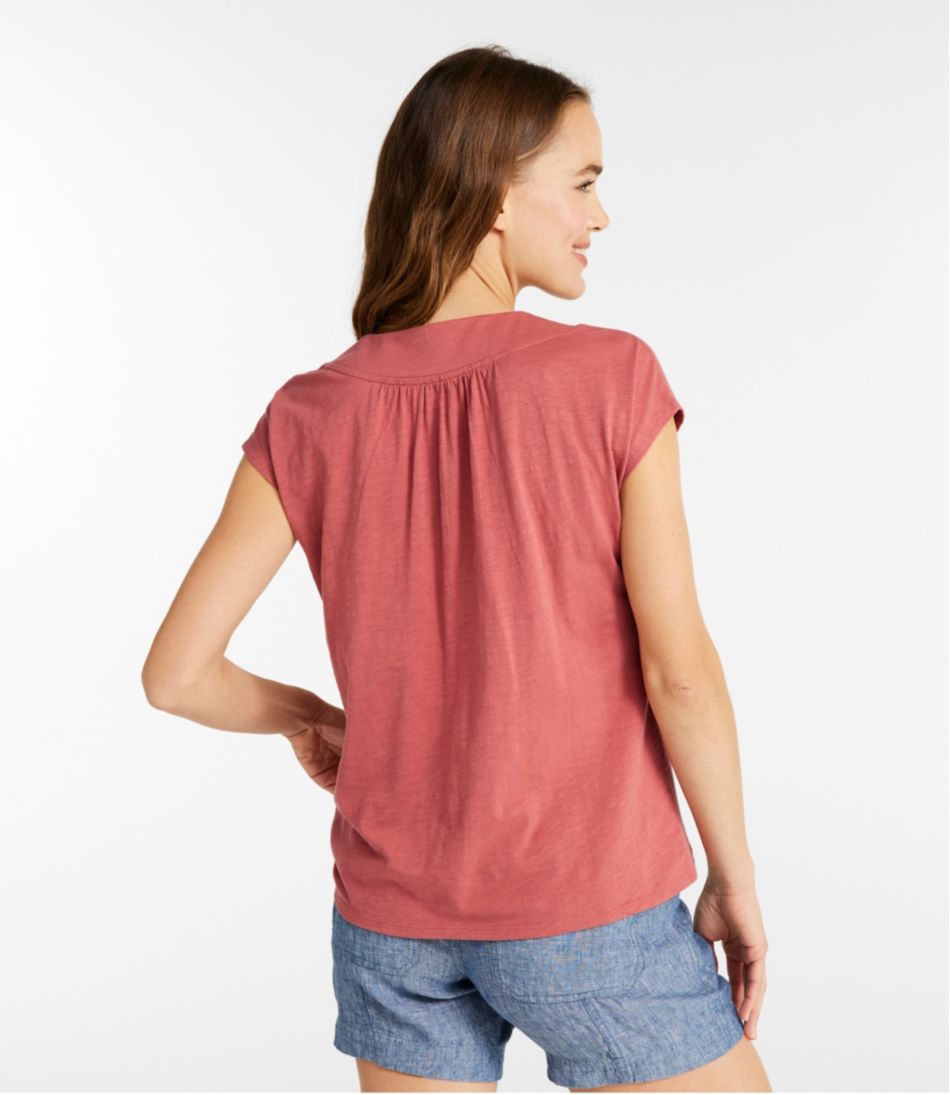 Women's Organic Cotton Tee, V-Neck Cap-Sleeve - Image 3