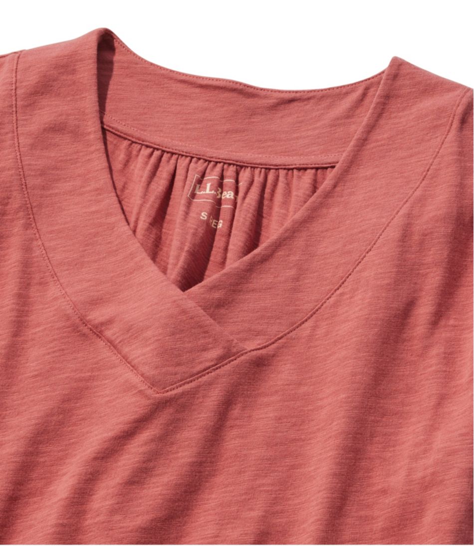 Women's Organic Cotton Tee, V-Neck Cap-Sleeve - Image 4
