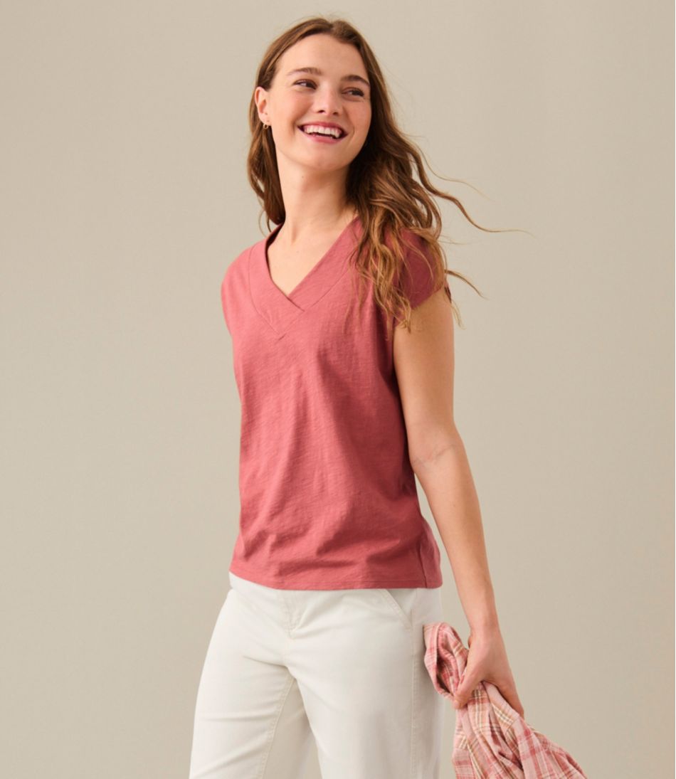 Women's Organic Cotton Tee, V-Neck Cap-Sleeve - Image 7