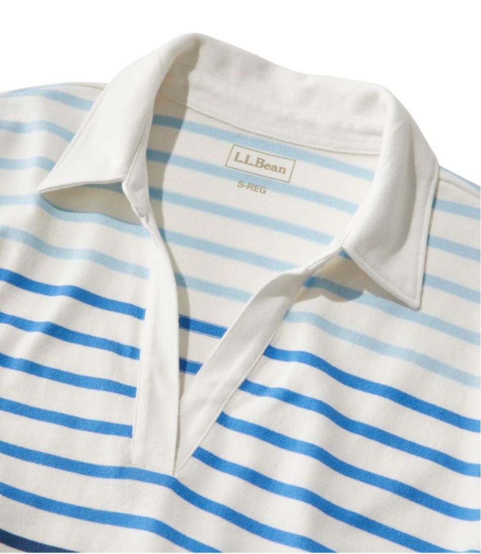 Women's Heritage Mariner Top, Splitneck Polo Three-Quarter-Sleeve Stripe - Image 4