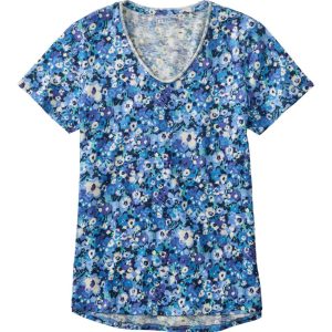 Women's Organic Cotton Tee, V-Neck Short-Sleeve Print