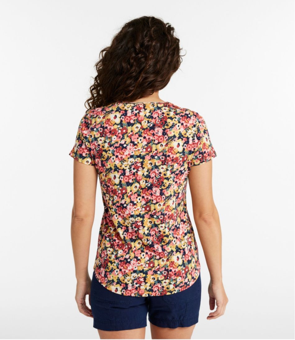 Women's Organic Cotton Tee, V-Neck Short-Sleeve Print - Image 3