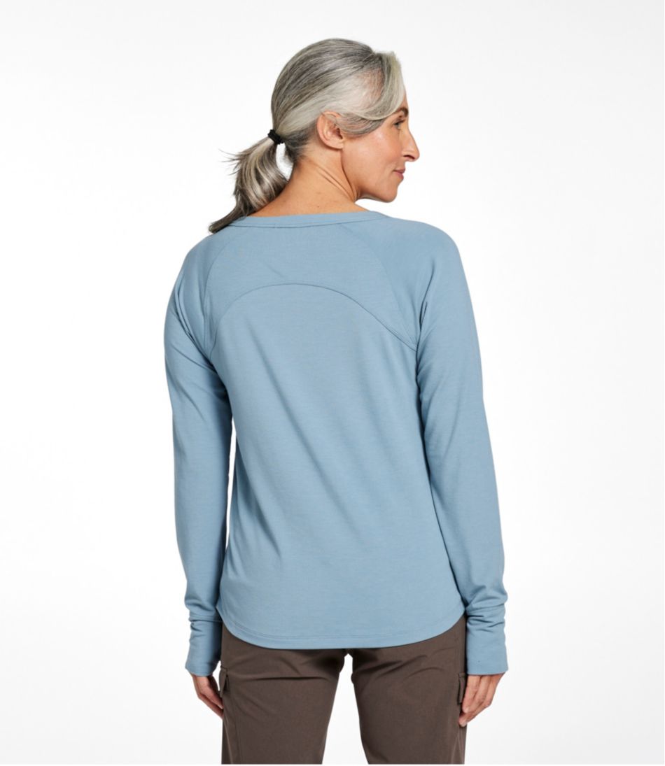 Women's Ribbed Performance Tee, Long-Sleeve Splitneck - Image 3