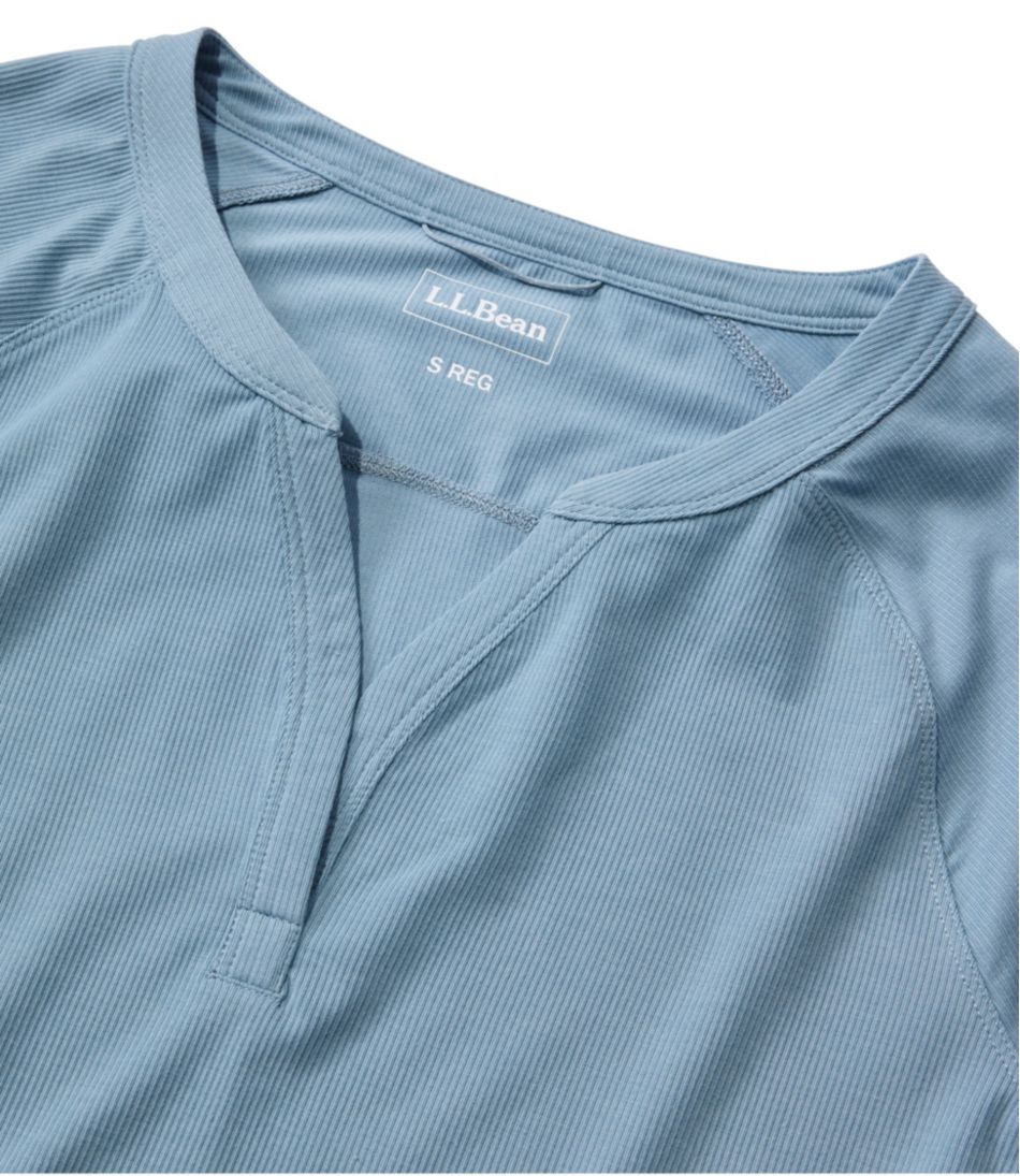 Women's Ribbed Performance Tee, Long-Sleeve Splitneck - Image 4