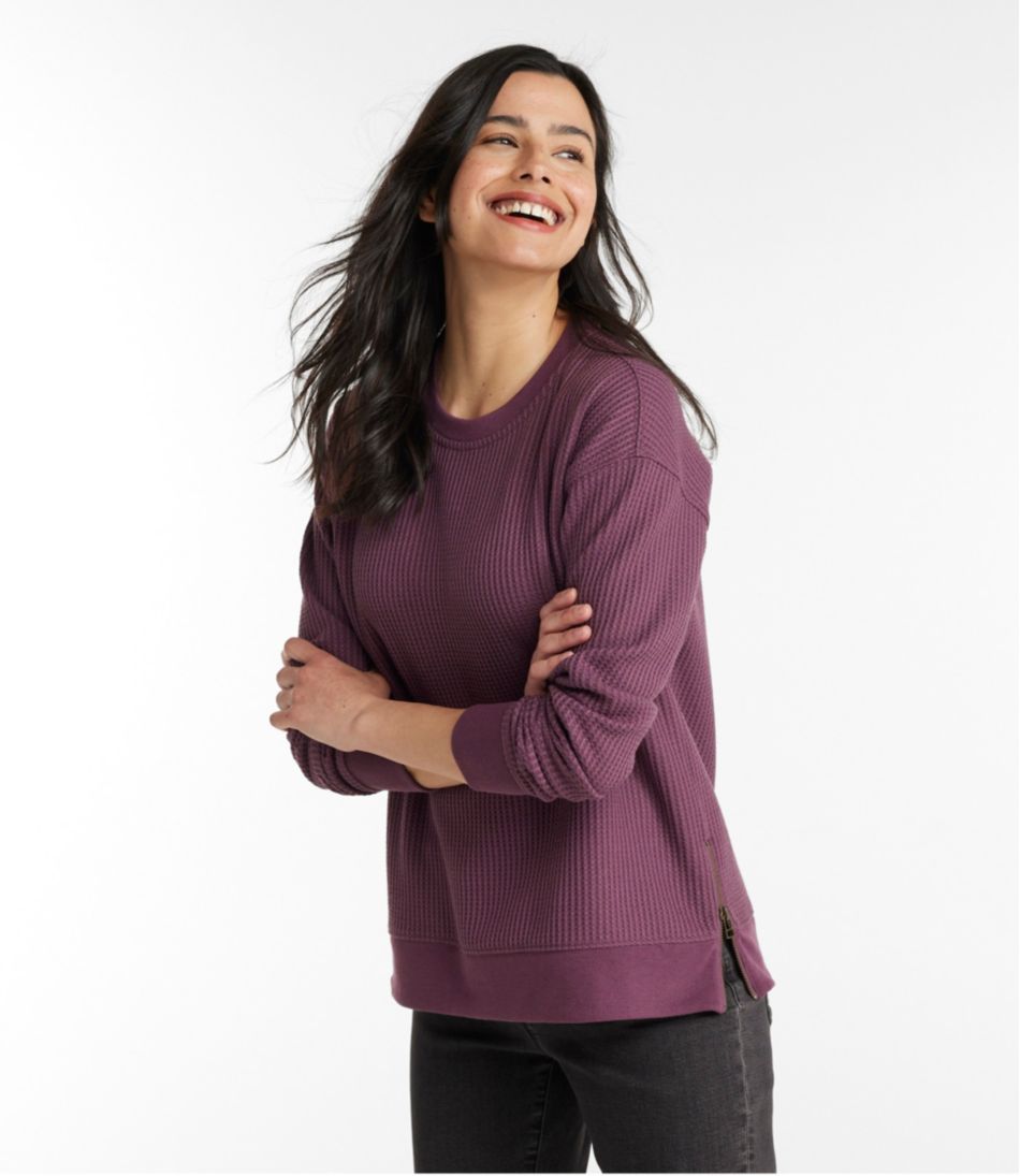 Women's Birchwood Brushed Waffle Top, Crewneck - Image 2