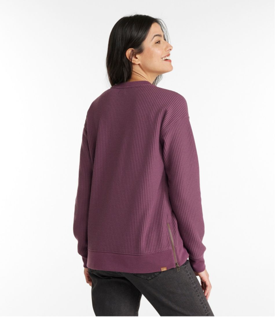 Women's Birchwood Brushed Waffle Top, Crewneck - Image 3