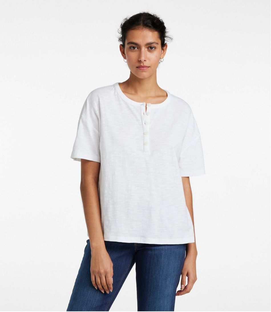 Women's Signature Slub Tee, Short-Sleeve Henley - Image 2