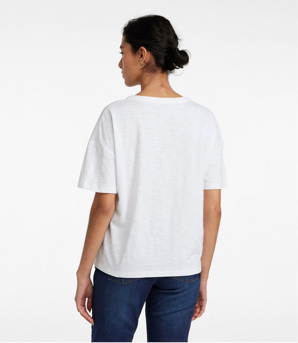 Women's Signature Slub Tee, Short-Sleeve Henley - Image 3